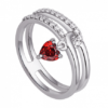 Nhẫn bạc đính đá màu đỏ PNJSilver Fantasia ZTXMK000086